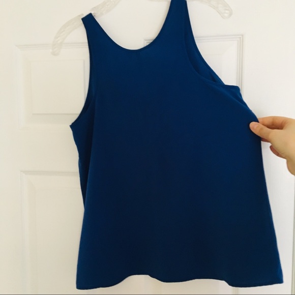 *SOLD Nordstrom Frenchi Deep Blue Chiffon Tank Top - Picture 5 of 7